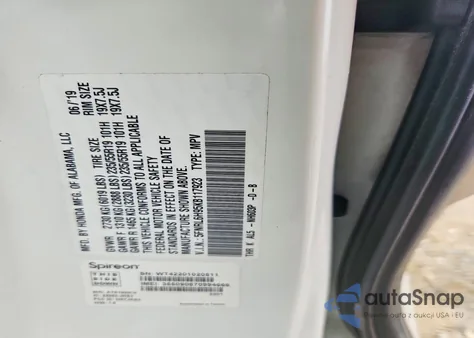 2019 Honda Odyssey Elite из США, поврежденный, VIN 5FNRL6H95KB117923